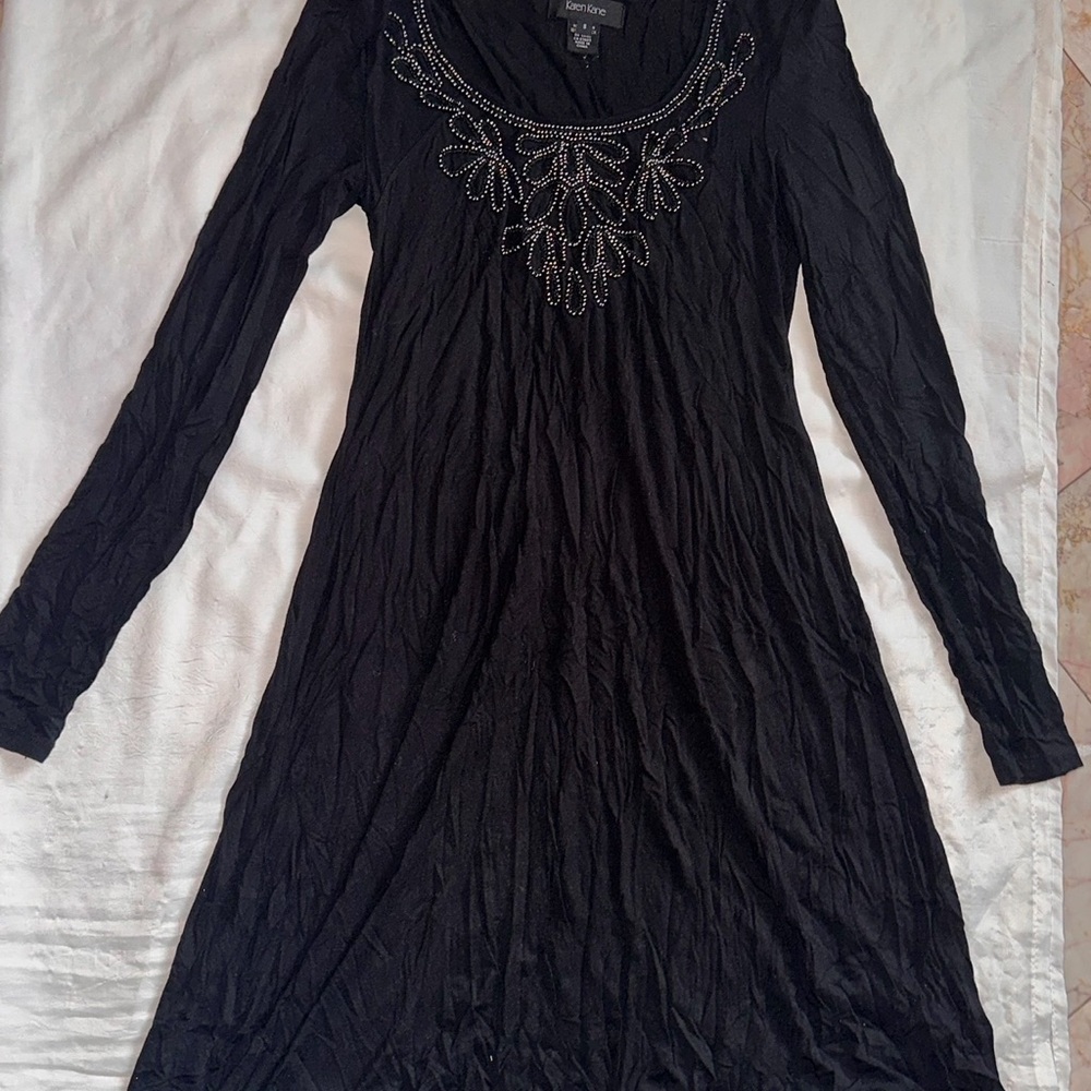Karen Kane Black Smocked Long Sleeve Sundress